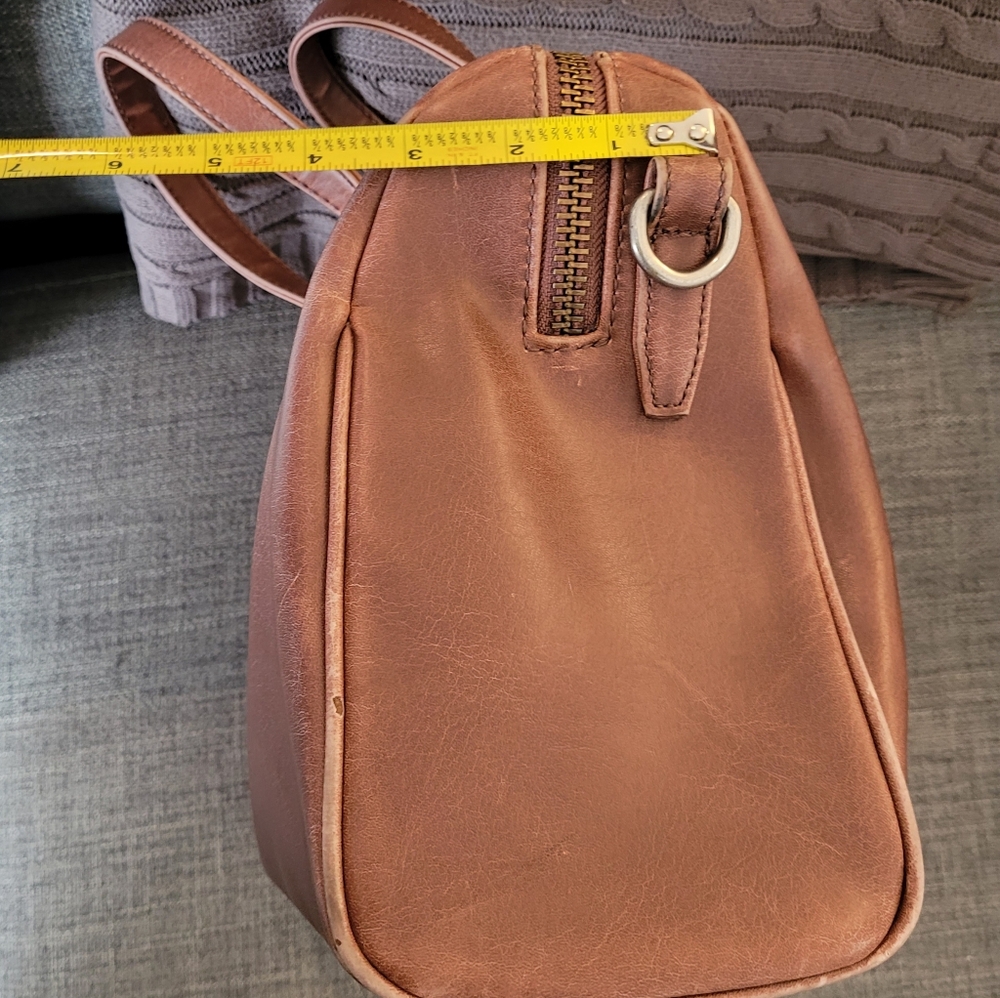 Matt & Nat Vegan Leather Brown Mitsuko Bowling Satchel and Crossbody Bag - Picture 3 of 16